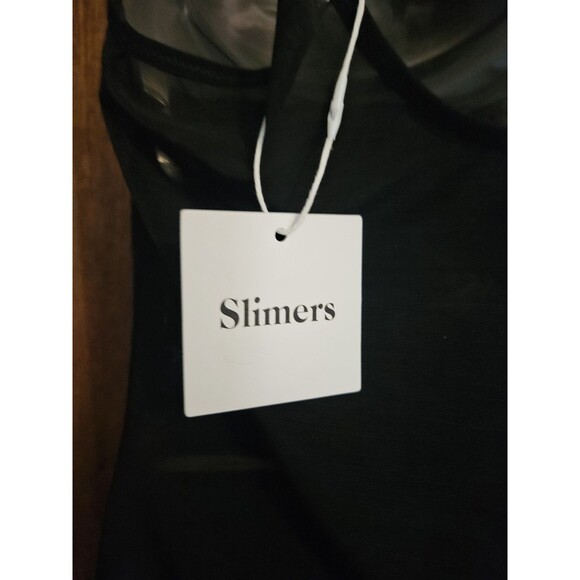 New Slimers Women's XL Black Backless Plunge  Lace  Body Shaper Suit Bra V Neck - Picture 4 of 11